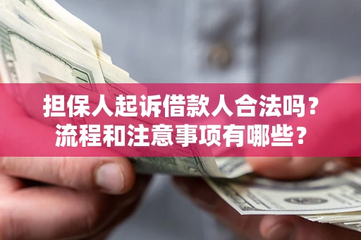 武汉担保人起诉借款人合法吗？流程和注意事项有哪些？