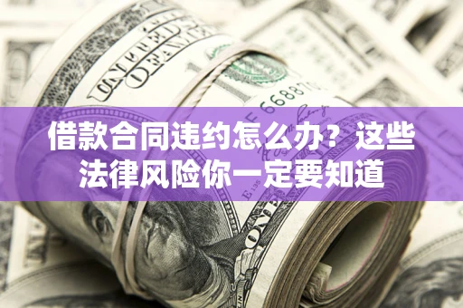武汉借款合同违约怎么办？这些法律风险你一定要知道