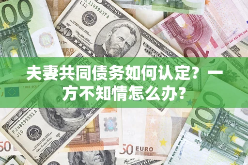 武汉夫妻共同债务如何认定？一方不知情怎么办？