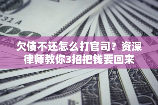 武汉欠债不还怎么打官司？资深律师教你3招把钱要回来