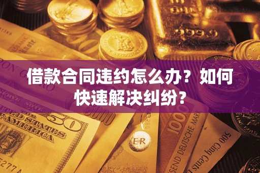 武汉借款合同违约怎么办？如何快速解决纠纷？