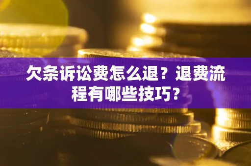 武汉欠条诉讼费怎么退？退费流程有哪些技巧？