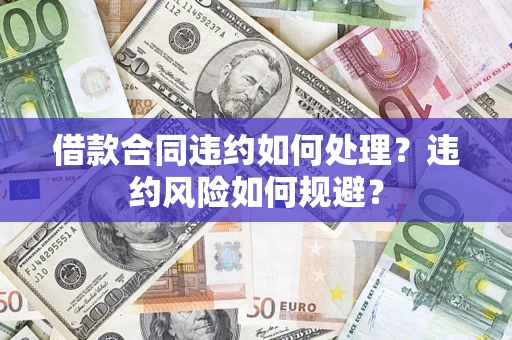 武汉借款合同违约如何处理？违约风险如何规避？