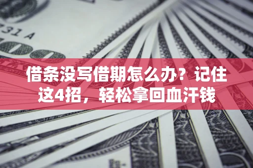 武汉借条没写借期怎么办？记住这4招，轻松拿回血汗钱